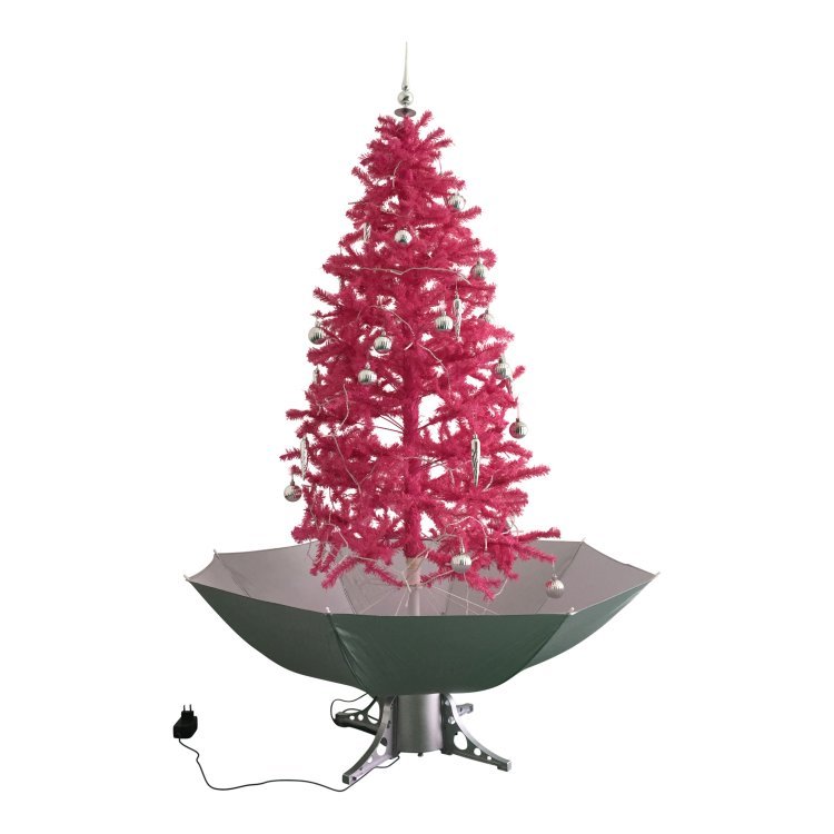 Imagen de Árbol de Navidad nevando rosa 170cm