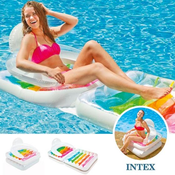 intex colchoneta sillon piscina plegable