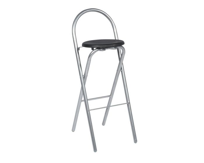 Taburete de bar plegable, taburete alto plegable con respaldo, taburete  plegable portátil, para sala de juegos (negro/blanco) (color A, tamaño:  23.6