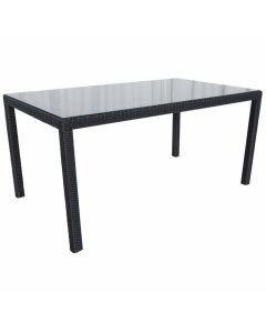 Mesa de jardín "Samos" mimbre 160x90 - negra