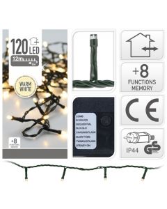 Iluminación LED 120 luces blanco cálido exterior