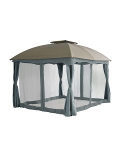 Pérgola de jardín Pure Garden & Living Barbados 3 x 3,65 metros taupe/gris