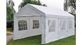 Lujosa carpa para fiestas de 3x6 metros blanca con paredes laterales Pure Garden & Living