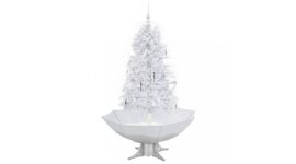 Árbol de Navidad nevando blanco/plateado 170cm