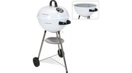 Barbacoa de carbón en forma de bola de 48 cm blanca