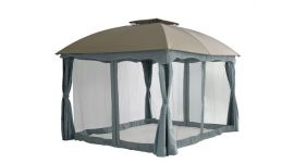 Pérgola de jardín Pure Garden & Living Barbados 3 x 3,65 metros taupe/gris