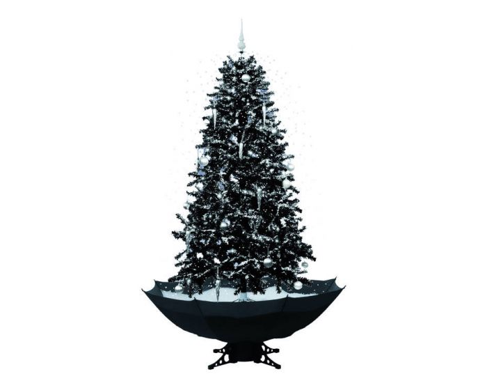 Árbol de Navidad nevando negro 170cm