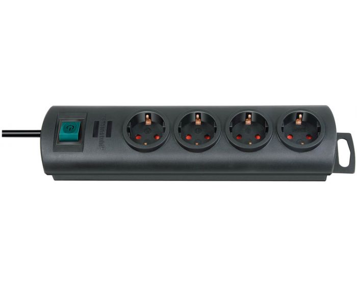 Regleta con 4 tomas Brennenstuhl Premium Negro 1,5M