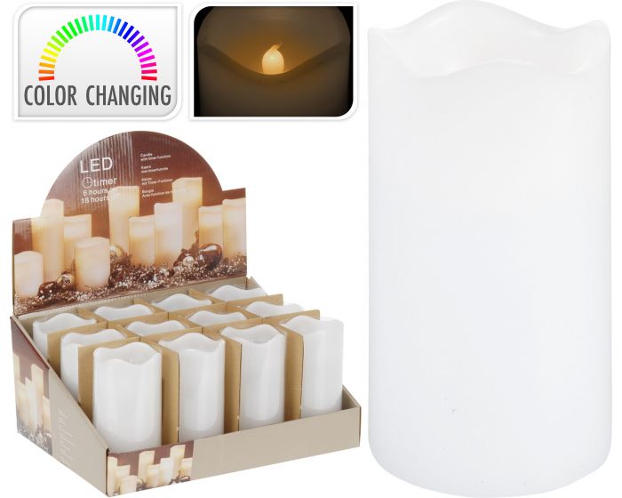Vela LED con temporizador 7 x 13 cm multicolor
