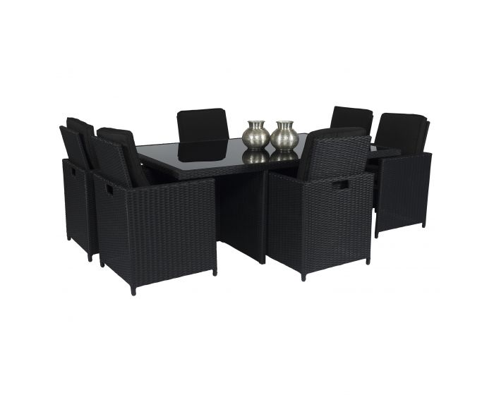 Conjunto de comedor de mimbre