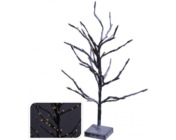 Árbol 72 LED blanco cálido 60 cm marrón