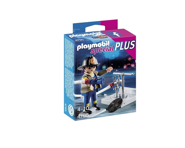 Playmobil 4795, bombero con boca de incendio