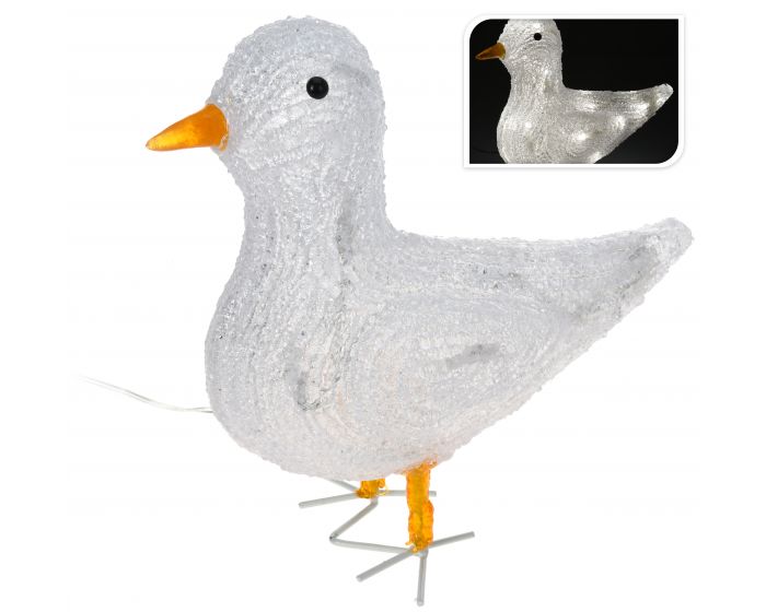Pájaro LED 26 cm blanco