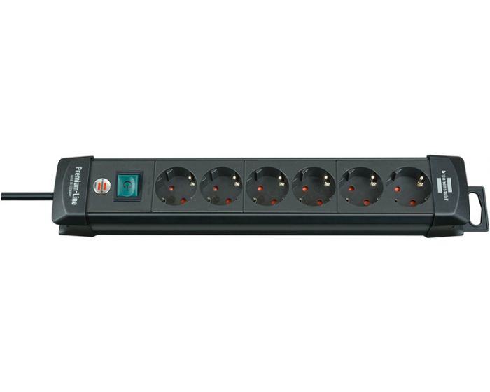 Regleta con 6 tomas Brennenstuhl Premium Negro 3M