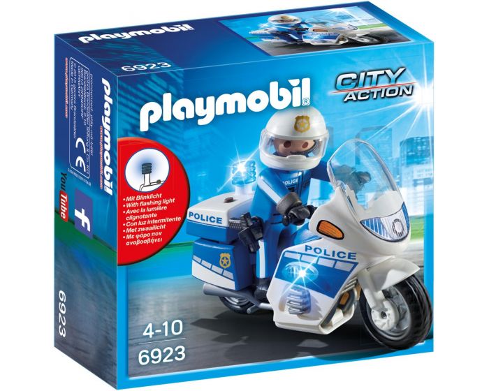 Playmobil 6923, policía con moto y luces LED