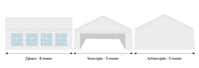 Pure Garden & Living 5x8 partytent afmetingen